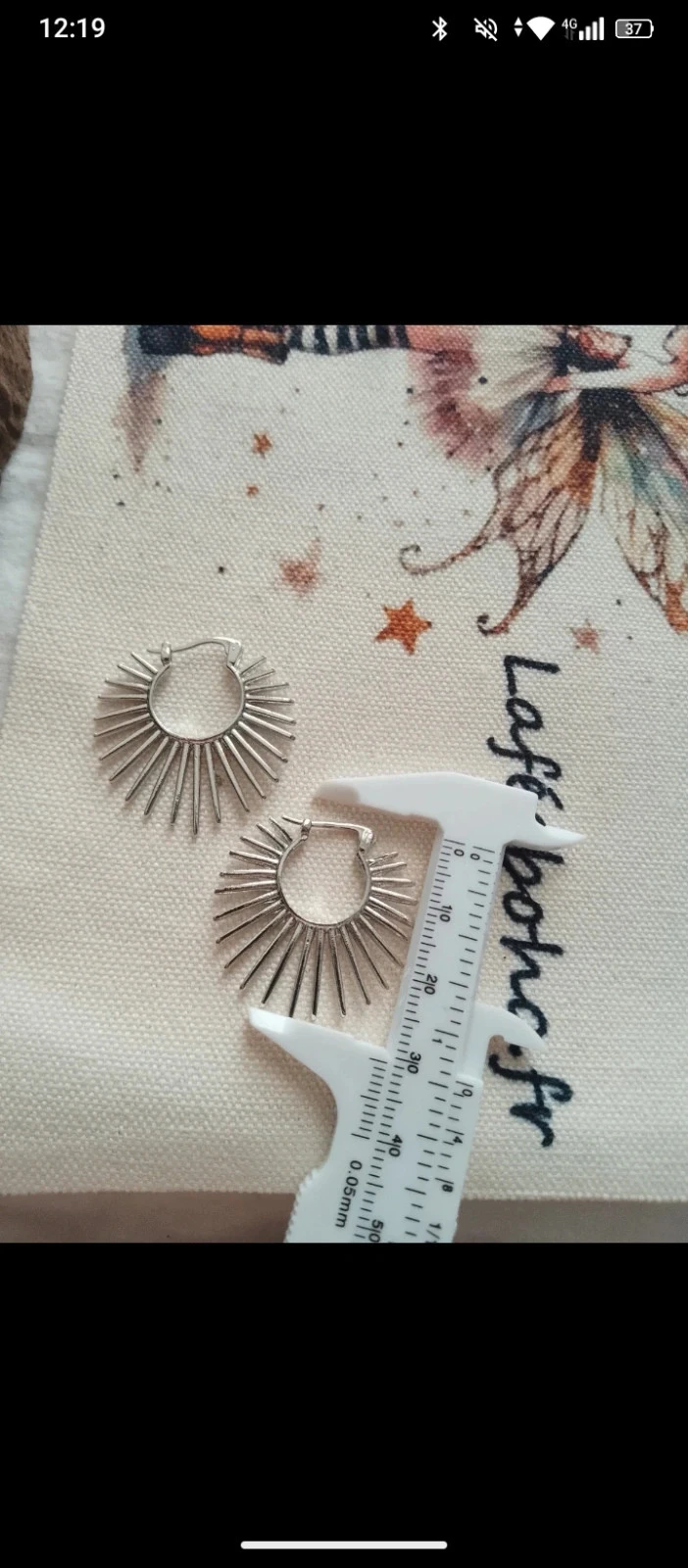 Brincos boêmios dourados com sol prateado – photo 2